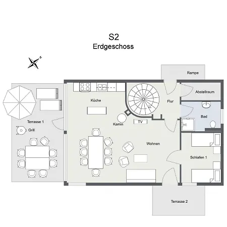 Prázdninový dům Gruppenunterkunft Wiesengefluester S2 Mit Wiesenblick, Sauna Und Kamin